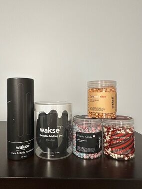 Wakse Reusable Wax‎ Melt Pot + Face & Body Hard Wax Beans & Applicators NEW